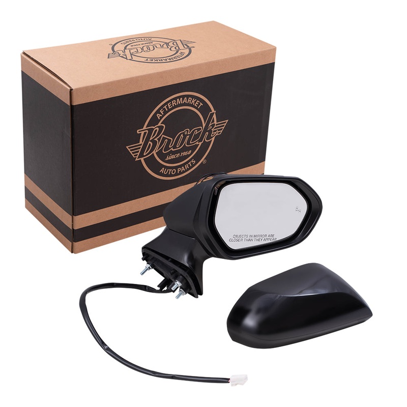 Brock Replacement Passenger Side Power Mirrors Paint to Match Black with Heat, Signal and Blind Spot Detection W/O Memory, Camera and Auto Dim Compatible with 2019-2020 Toyota Avalon