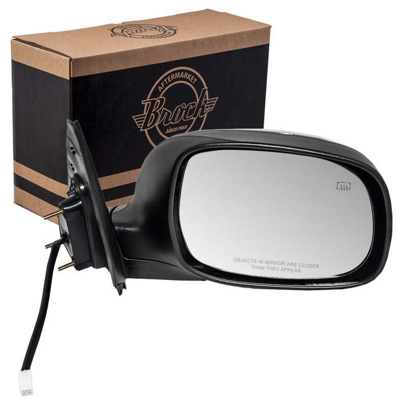 Brock Replacement Passengers Power Side View Mirror Heated & Chrome Cover Compatible with 2003-2006 Tundra 2001-2007 Sequoia 879100C100