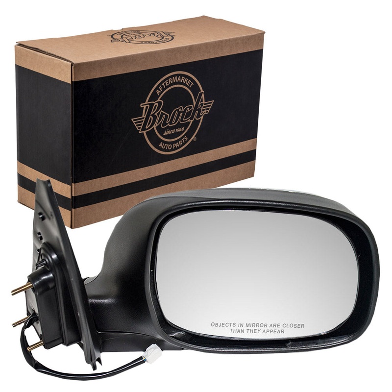 Brock Replacement Passengers Power Side View Mirror with Chrome Compatible with 03-06 Tundra 01-07 Sequoia 87910-0C080