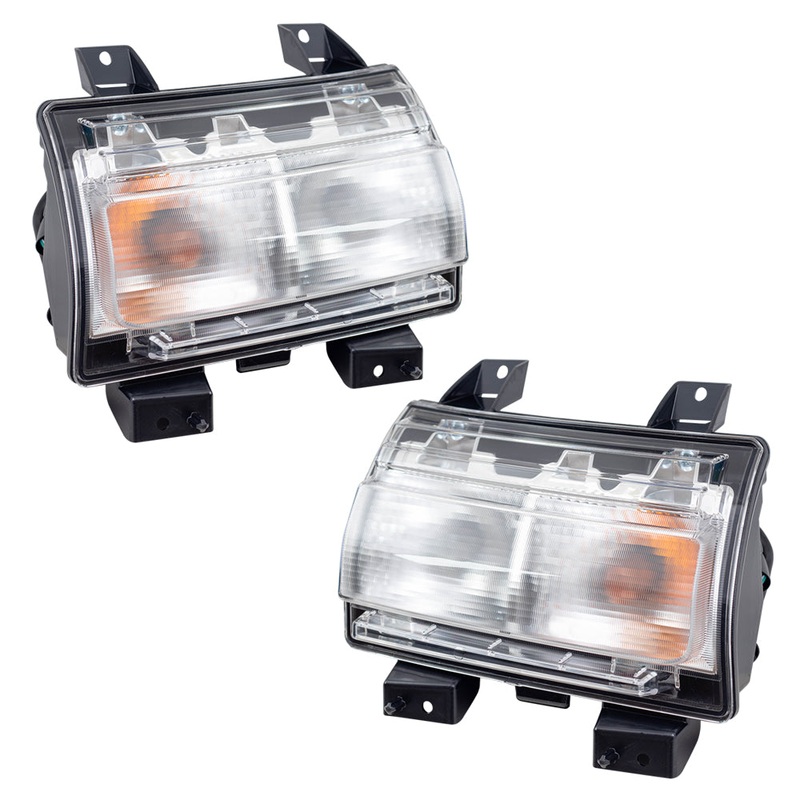 Brock Replacement Set Driver and Passenger Bulb Type Park Signal Lights Compatible with 2018-2019 Wrangler JL 2018-2019 Unlimited