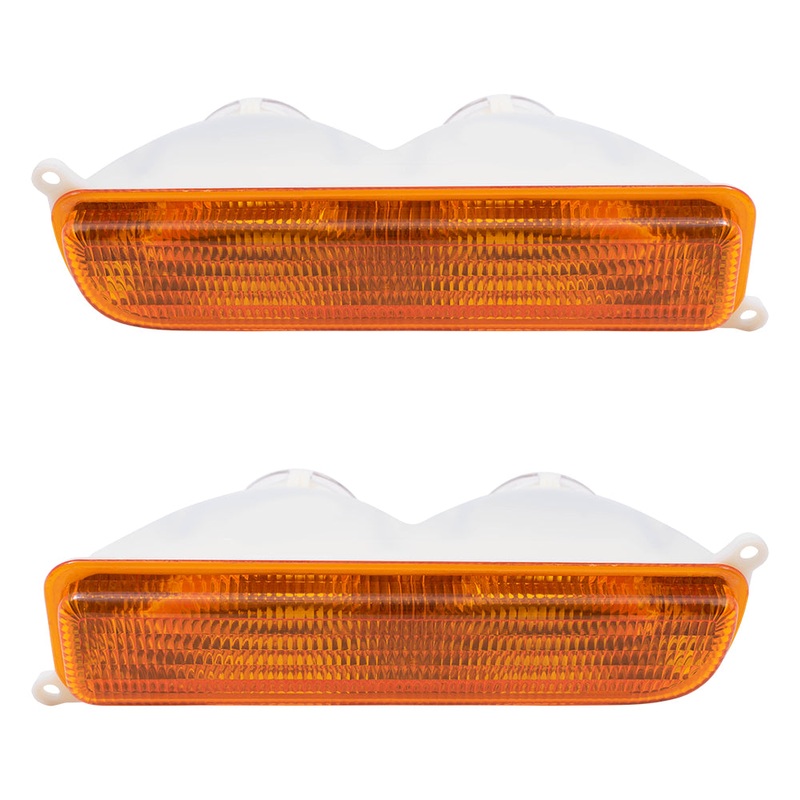 Brock Replacement Set Driver and Passenger Park Signal Front Mounted Lights Compatible with 1997-2001 Cherokee 55055143 55055142