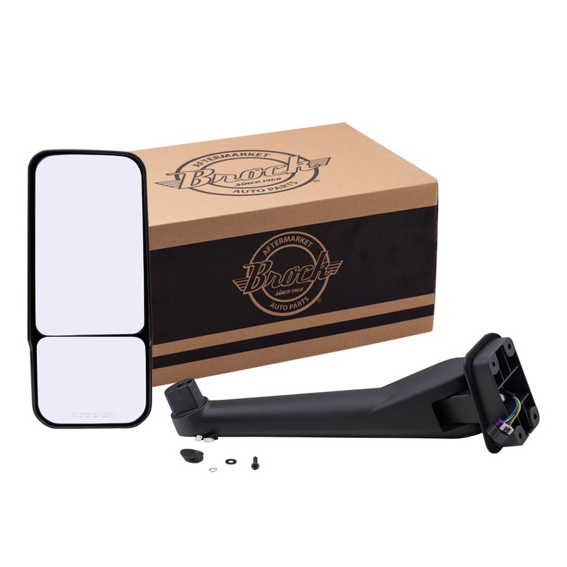Power Door Mirror Textured Black With Marker Light Without Heat Driver Side Left For 2003-2009 Chevrolet Kodiak 2003-2009 GMC TopKick