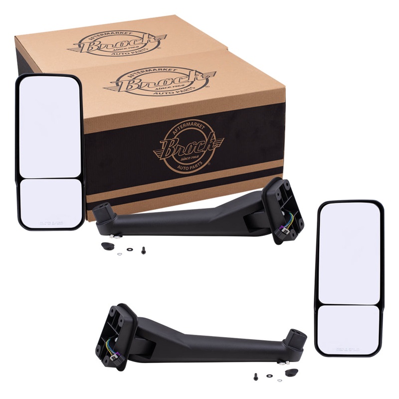 Power Door Mirror Textured Black With Marker Light Without Heat Set Driver Side Left Passenger Side Right For 2003-2009 Chevrolet Kodiak 2003-2009 GMC TopKick