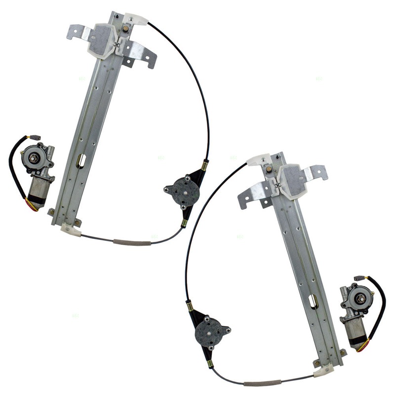 Brock Replacement Driver and Passenger Rear Power Window Regulators & Motors Assemblies Compatible with 1990-1993 Town Car