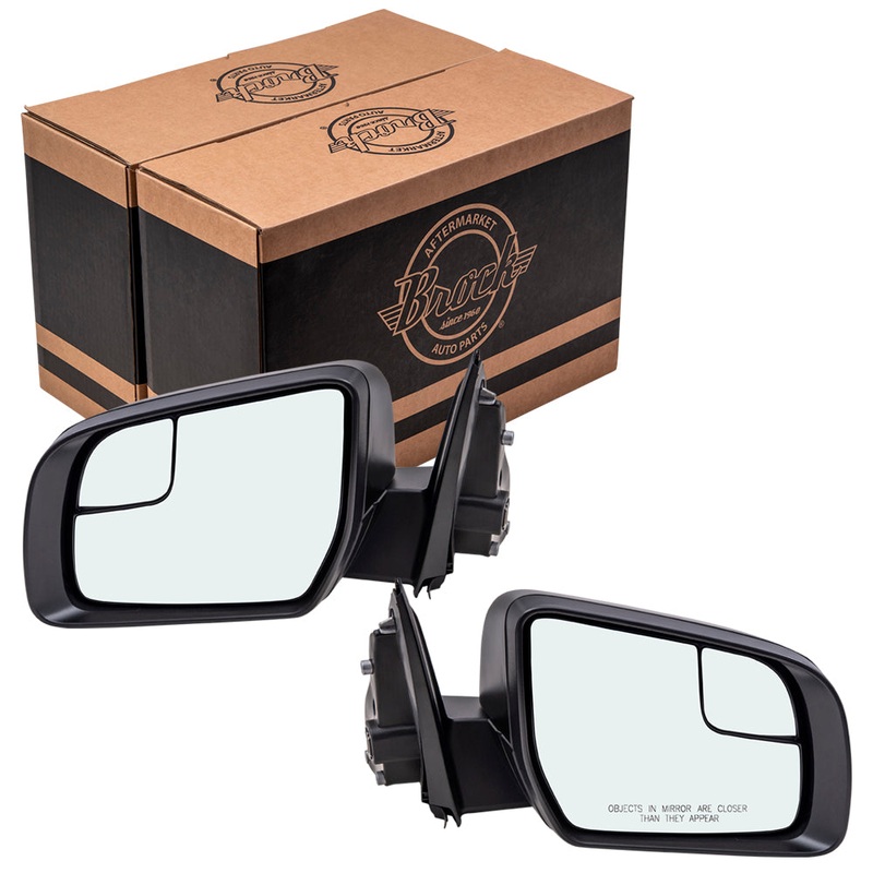 Brock Aftermarket Replacement Driver Left Passenger Right Power Mirror Paint to Match Black with Spotter Glass-Manual Fold without Heat-Blind Spot Detection Compatible with 2019-2021 Ford Ranger