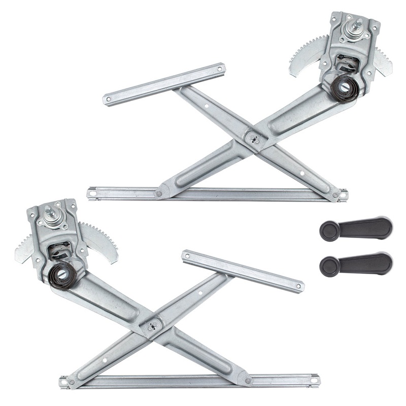 Brock Replacement 4 Pc Set Manual Window Regulators & Black Plastic Window Crank Handles Compatible with 1984-1989 4Runner w/out Vent Window 6980289107 6980189107