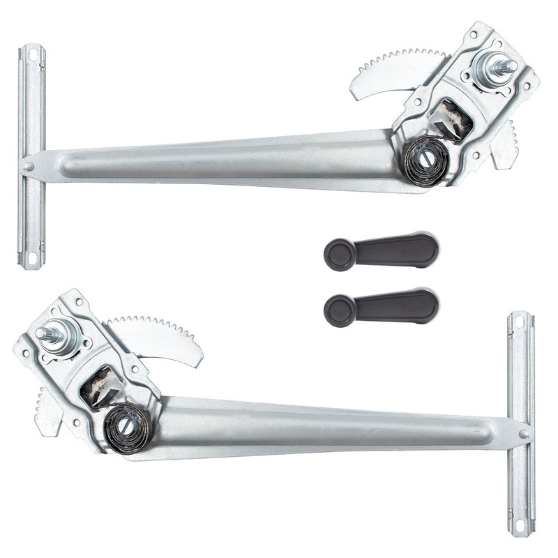 Brock Replacement 4 Pc Set of Front Manual Window Lift Regulators & Crank Handles Compatible with 1984-1989 4Runner w/ Vent Window 6980289108 6980189108