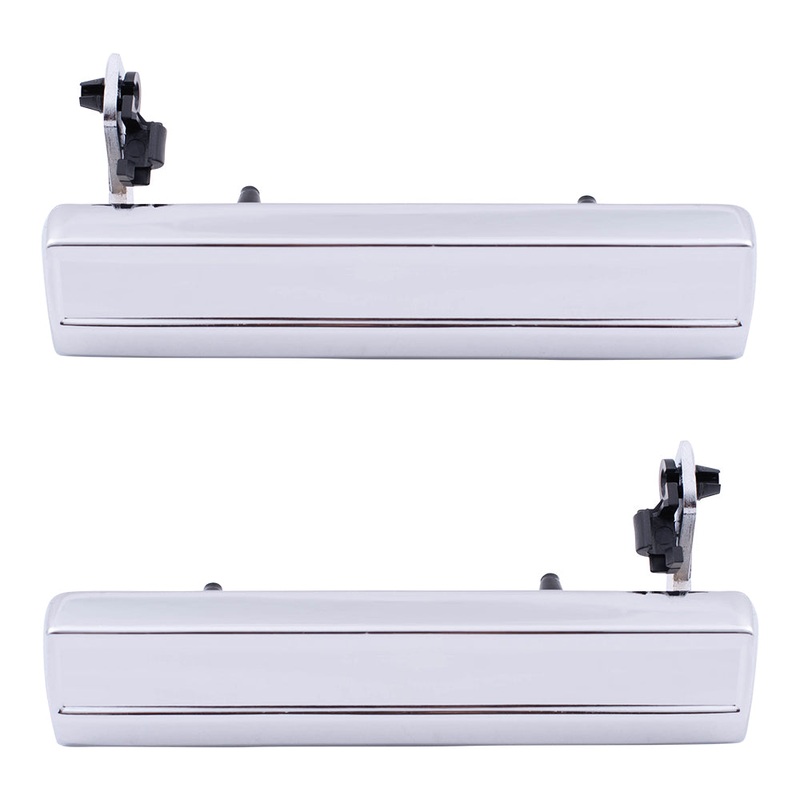 Brock Replacement Driver and Passenger Outside Outer Chrome Door Handles Compatible with Pickup Truck 0111713 20111712