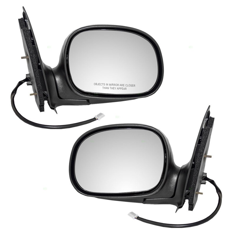 Brock Replacement Driver and Passenger Side Chrome Power Mirrors Manual Foldaway without Heat or Signal with Adapter Compatible with 1997-2003 F-150/ 2004 F-150 Heritage/ 1997-1999 F-250 Light Duty