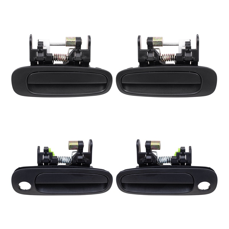 Brock Replacement Driver and Passenger Side Outside Door Handles Textured Black 4 Piece Set Compatible with 1998-2002 Corolla & 1998-2002 Prizm