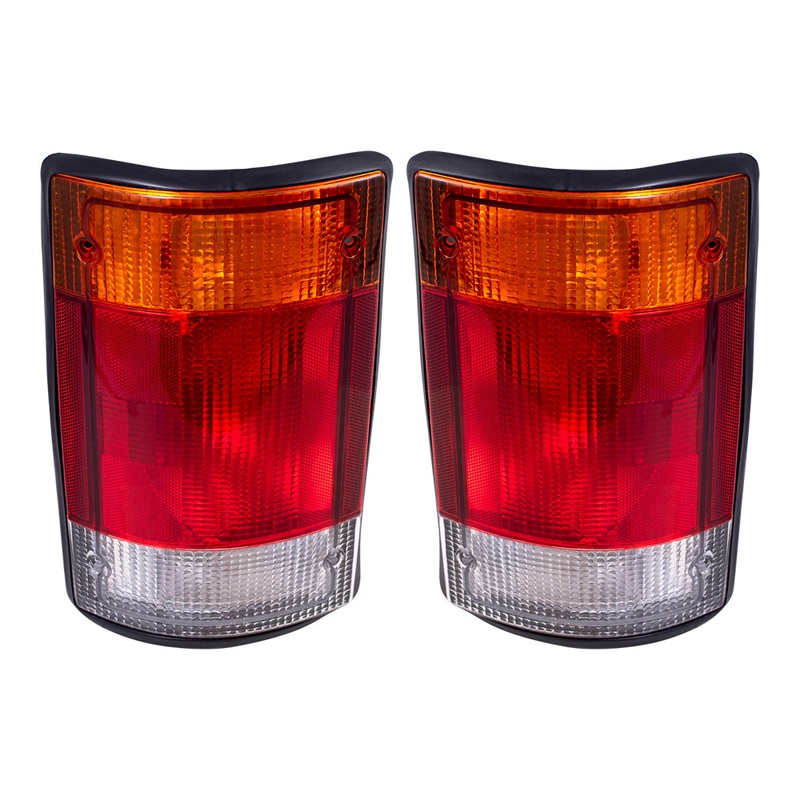 Brock Replacement Driver and Passenger Taillights Tail Lamps Compatible with 1992-1994 E150 E250 E350 Econoline Van F2UZ 13405 A F2UZ 13404 A