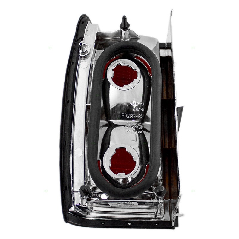 Brock Replacement Passengers Taillight Tail Lamp with Chrome Trim Compatible with 1990-1997 Town Car F5VY13404A