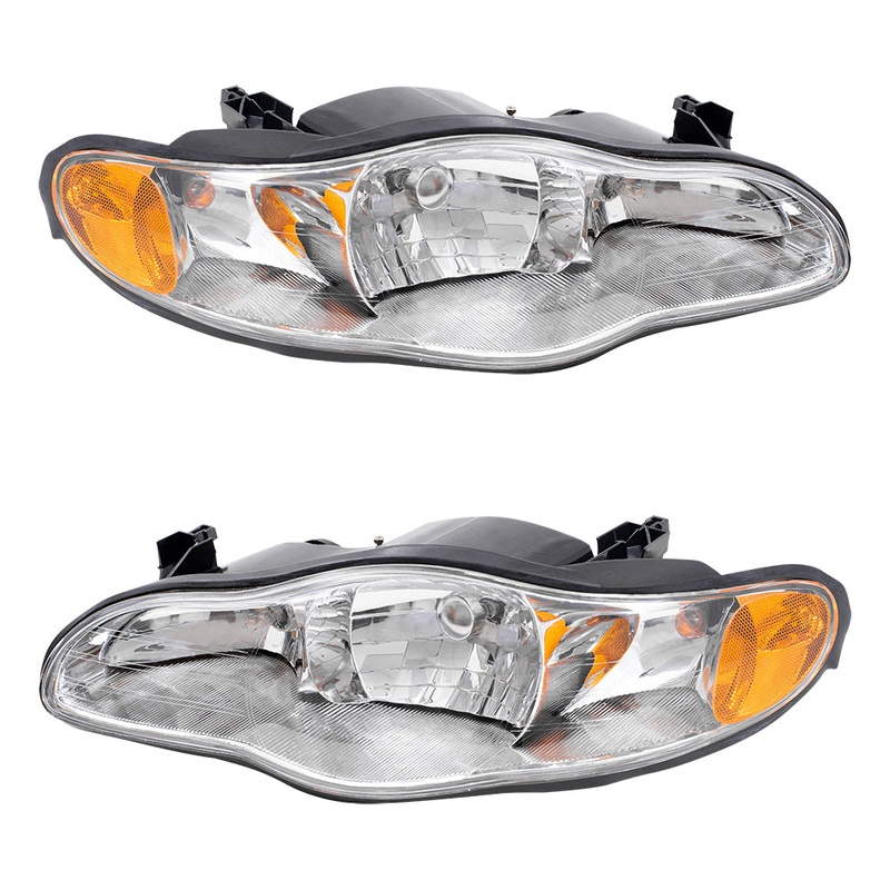 Brock Replacement Driver and Passenger Set Headlights Compatible with 2000-2005 Monte Carlo 10349960 10349959