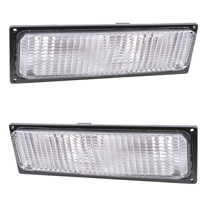 Brock Replacement Driver and Passenger Set Park Signal Front Marker Lights Compatible with 1988-1989 C/K Pickup Truck w/Dual Sealed Beam Headlight