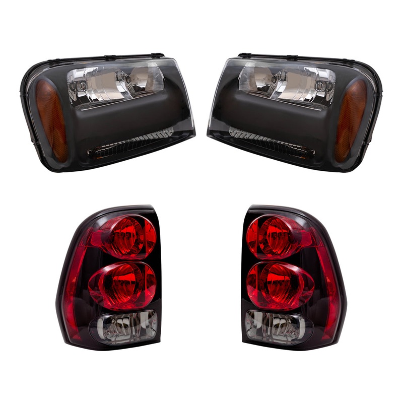 Brock Replacement Headlights and Tail Lights Compatible with 2006-2009 Trailblazer 2006 Trailblazer EXT