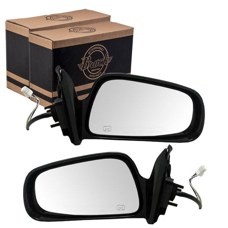 Brock Replacement Driver and Passenger Power Side View Mirrors Heated Compatible with 99-03 Galant MR788214 MR788222