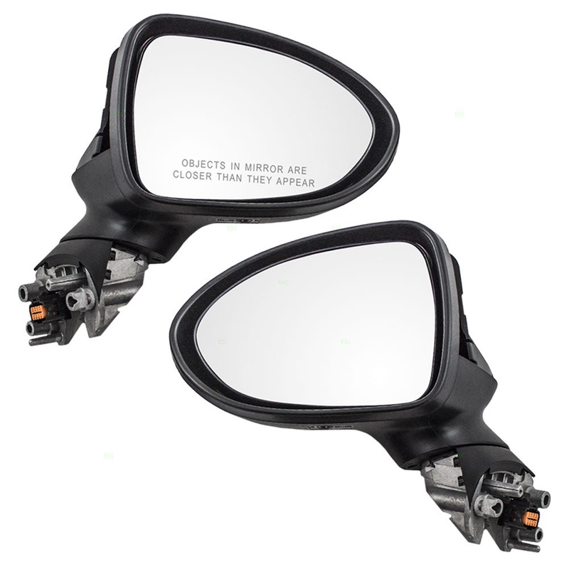 Brock Replacement Driver and Passenger Power Side View Mirrors Heated Ready-to-Paint Compatible with 2014-2017 Rio Rio5 87610-1W141