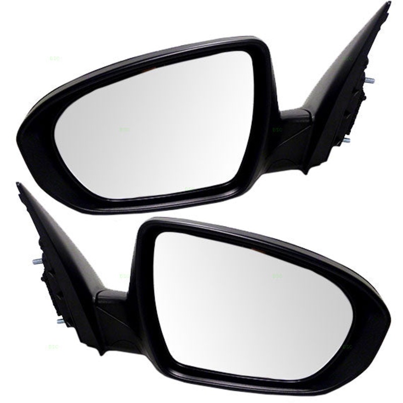 Brock Replacement Driver and Passenger Power Side View Mirrors Heated Signal Ready-to-Paint Compatible with 2011-2014 Optima 876102T130 876202T130