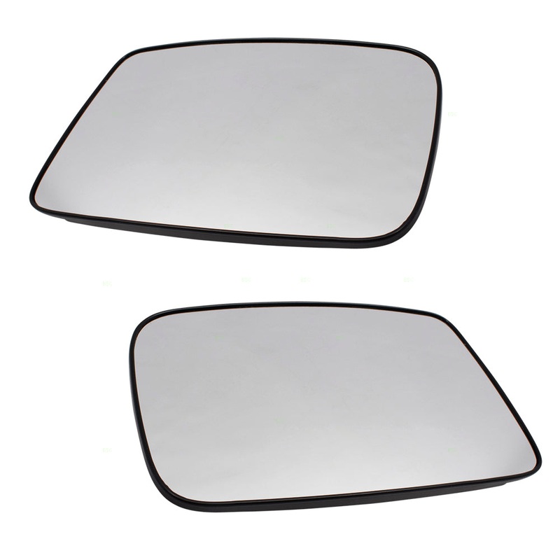 Brock Replacement for Pair Set Side View Mirror Glass & Bases Compatible with 02-07 Lancer MR574587 MR574588