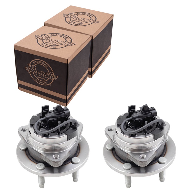 Brock Replacement Set Front Hubs and Wheel Bearings Compatible with 2004-2012 Malibu with ABS