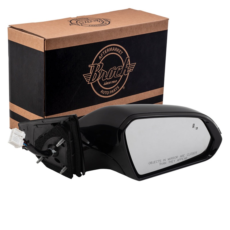 Brock Replacement Passenger Power Gloss Mirror Heated with Signal Memory Blind Spot Detection Compatible with 2018 2019 Sonata