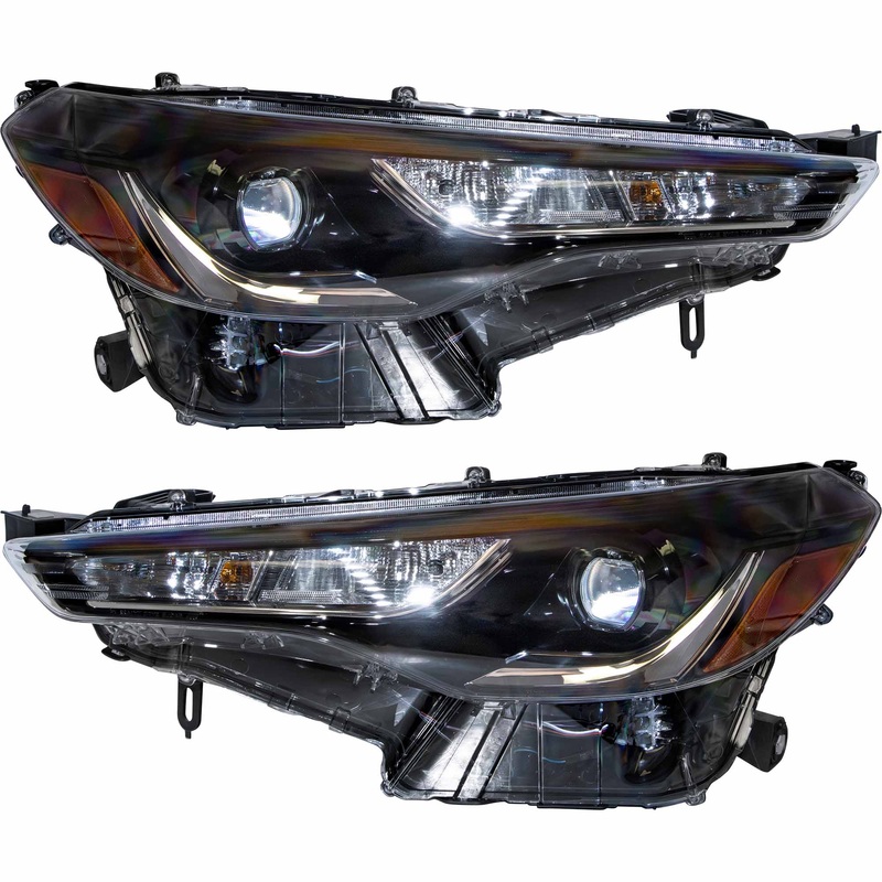 LED Combination Headlight Assembly With Chrome Trim Without LED Turn Signal Set Driver Side Left Passenger Side Right For 2022-2024 Toyota Corolla Cross L/LE 2023-2025 Toyota Corolla Cross Hybrid S/SE