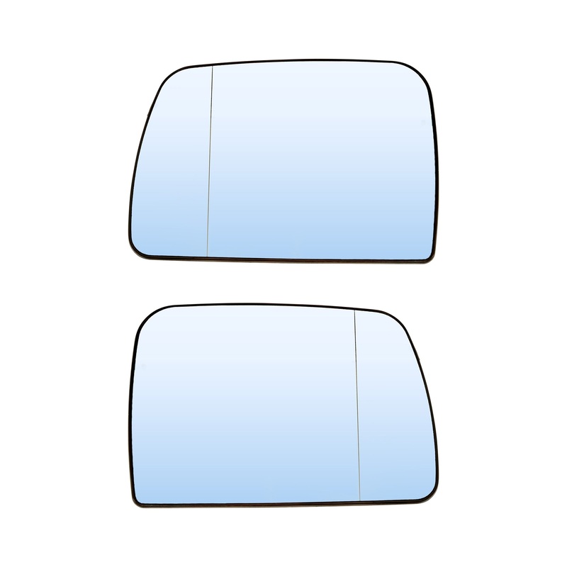 Power Door Mirror Set Glass & Base Blue Tinted With Heat Without Auto Diming Type with Aspherical Glass Driver Left Passenger Right For 2000-2006 BMW X5