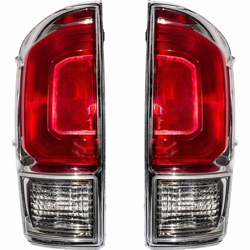 Brock Aftermarket Replacement Driver Left Passenger Right Combination Tail Light Assembly Without Black Bezel Set Compatible With 2016-2019 Toyota Tacoma Limited