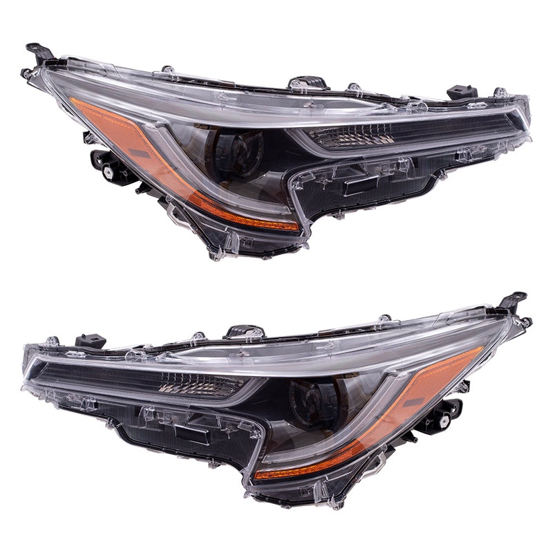 Brock Replacement Driver and Passenger Side LED Combination Headlight Assemblies Compatible with 2020-2021 Corolla L/LE Japan Built ONLY