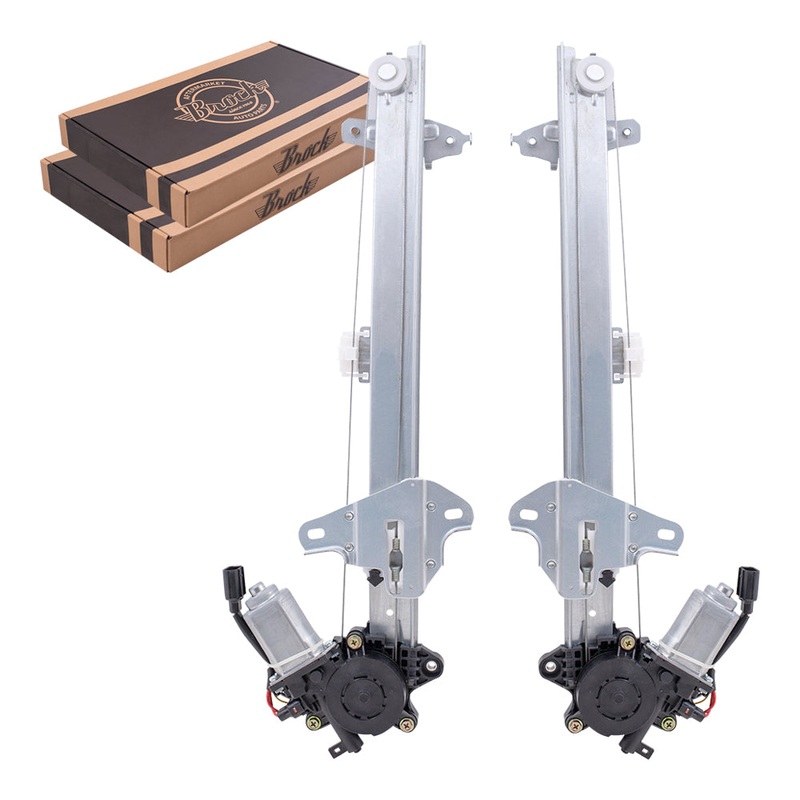 Brock Replacement Front Drivers and Passengers Power Window Regulators with Motor Compatible with 16-21 Civic Sedan