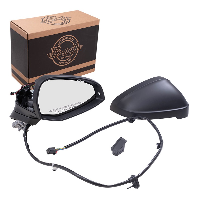 Brock Replacement Passenger Side Power Mirror w/ Heat Signal Lane Departure Warning Compatible with 17-19 A4 17-19 A4 Allroad 18-19 S4