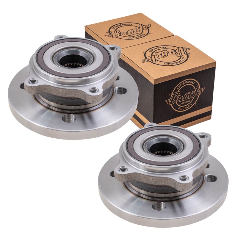 Brock Replacement Set Front Hubs with Wheel Bearings Compatible with 2007-2013 Cooper Cooper S Hatchback R56