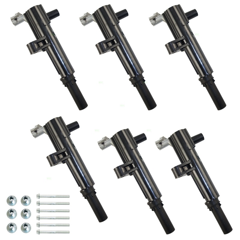 Brock Replacement 6 Piece Set of Ignition Spark Plug Coils Compatible with Pickup Truck SUV 3.7L 6 cylinder 5149199AA 5C1709