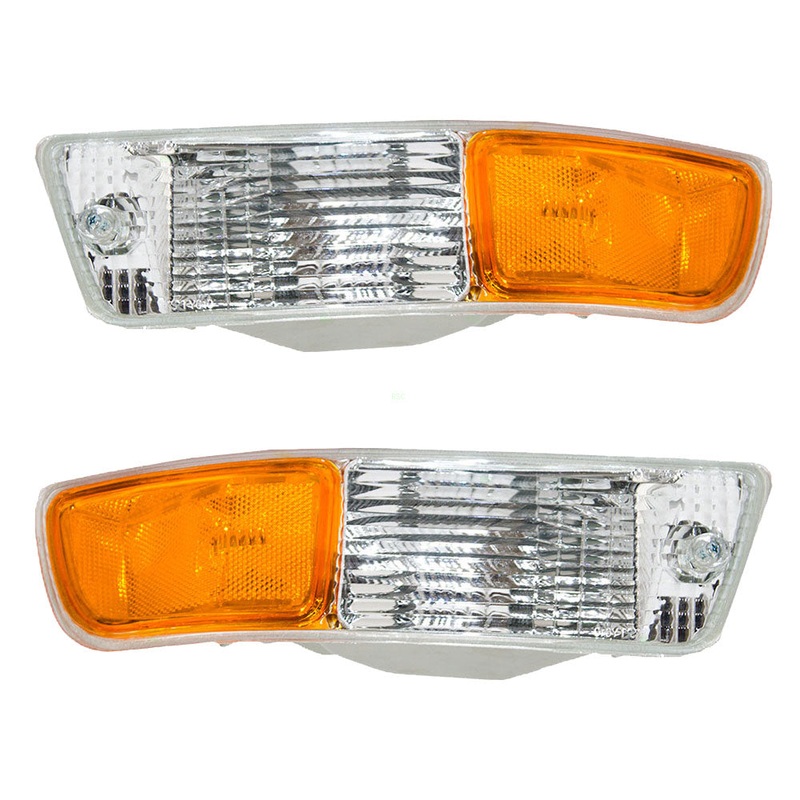 Brock Replacement Driver and Passenger Park Signal Corner Marker Lights Lamps Lenses Compatible with 1998-2000 SUV 81521-42040 81511-42040