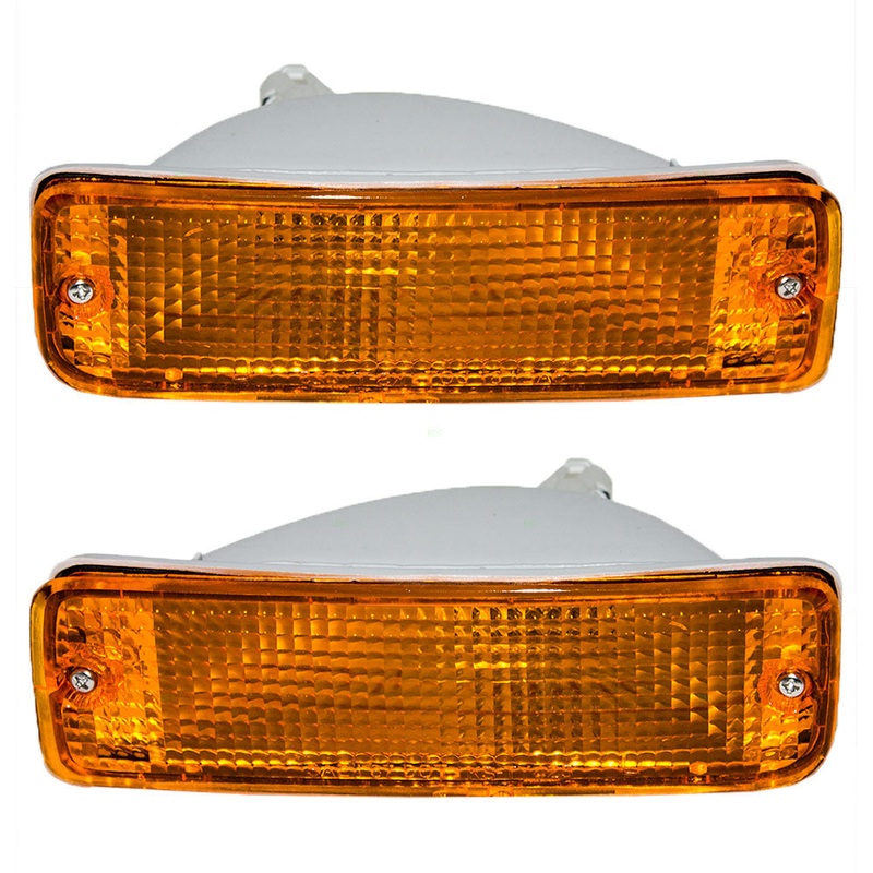 Brock Replacement Driver and Passenger Signal Front Marker Lights Lamps Compatible with 1989-1995 Pickup Truck SUV 8152089134 8151089134