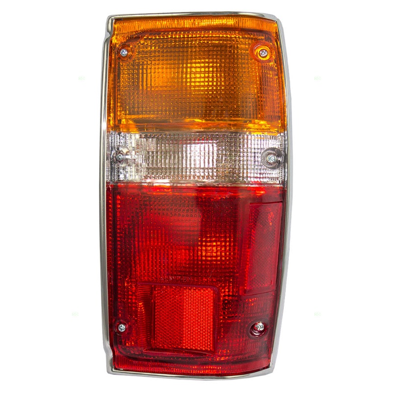Brock Replacement Passengers Taillight Tail Lamp with Chrome Trim Compatible with 84-89 Pickup Truck SUV 8155089150
