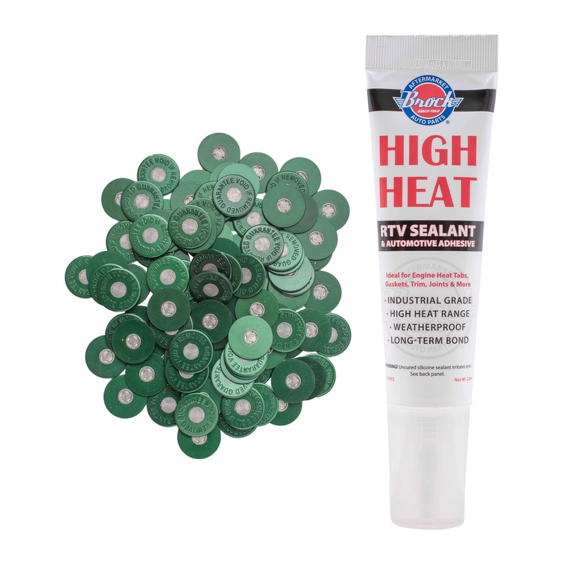 Brock Diesel Engine Heat Tabs with High Heat Adhesive – Guaranteed Accurate – Center Melts At 240-250F/115-121C – 100 Heat Tabs Per Tube