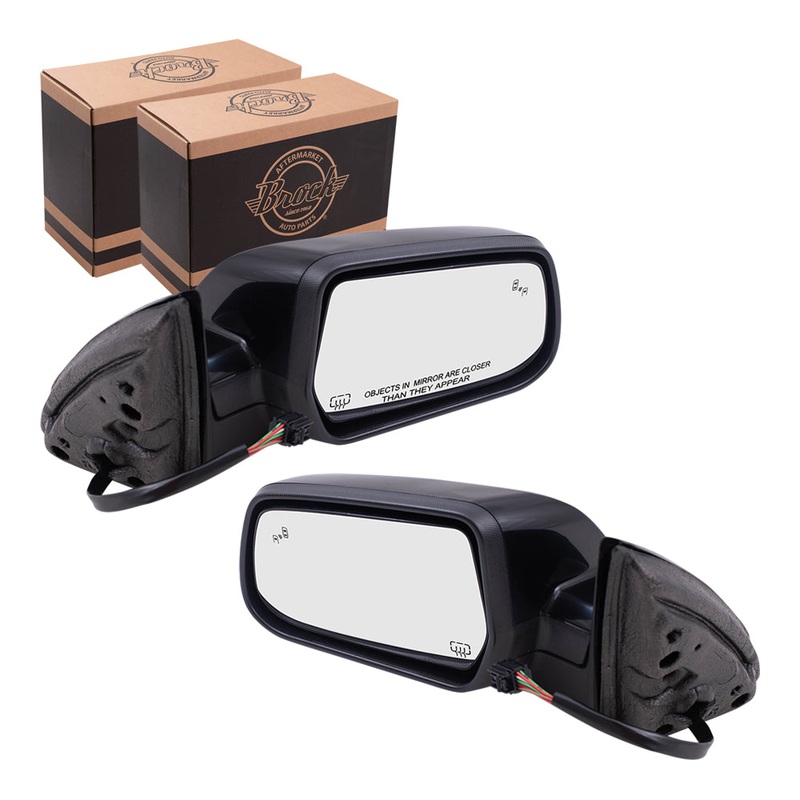 Brock Replacement Driver and Passenger Heated Memory Blind Spot Detection Mirrors Compatible with 16-17 Equinox 15-17 Terrain 23219864 23219865