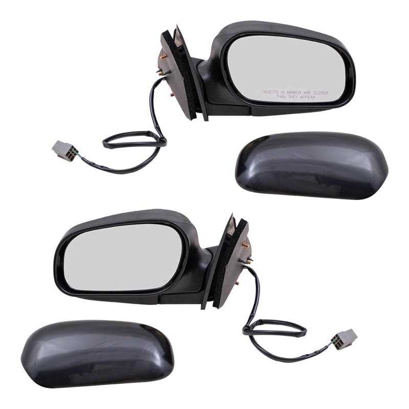 Brock Replacement Driver and Passenger Side Power Mirrors Paint to Match Black without Heat Compatible with 1998-2008 Crown Victoria & 1998-2008 Grand Marquis