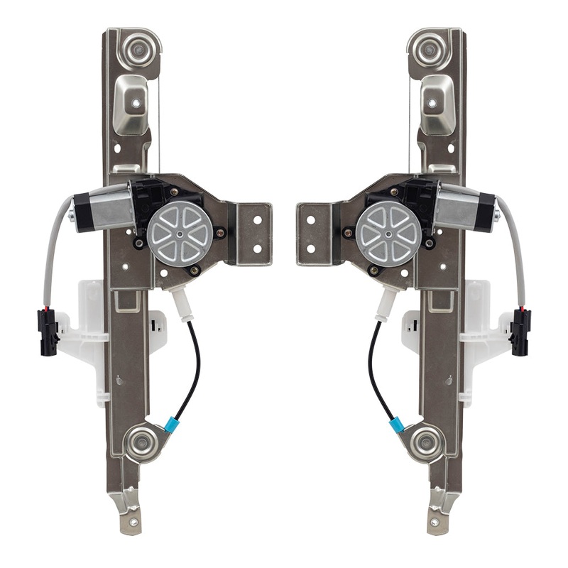 Brock Replacement Pair Rear Power Window Regulators with Motors Compatible with 07-12 Caliber