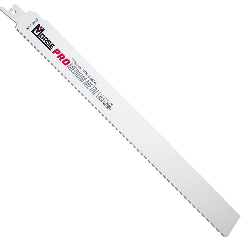 Morse Bi-Metal Pro Medium Metal Reciprocating Blade  12″ X 1″ X .042″ 14TPI  25 PACK