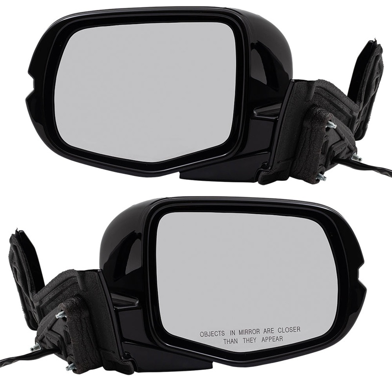 2017-2020 Honda Ridgeline Black Edition/RTL-E Power Door Mirror Assembly Paint To Match Black Manual Folding With Heat-Memory Without Signal-Auto Dimming-RH Side View Camera Set LH+RH