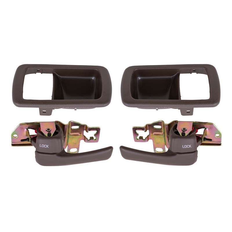 Brock Replacement 4 Pc Set Inside Door Handles with Bezels Brown Compatible with 92-96 Camry