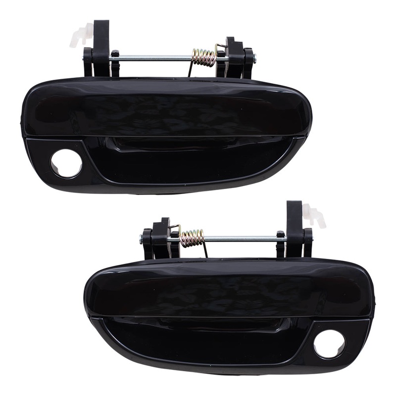 Brock Replacement Driver and Passenger Front Outside Outer Ready to Paint Door Handles with Keyholes Compatible with 8265025000CA 8266025000CA