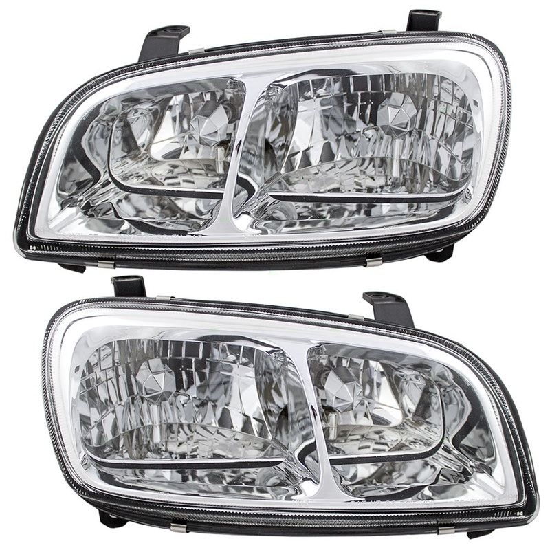 Brock Replacement Driver and Passenger Headlights Headlamps Compatible with 1998-2000 Rav4 81150-42090 81110-42090