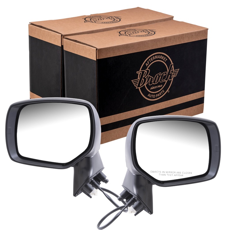 Brock Replacement Driver and Passenger Power Side View Mirrors Ready-to-Paint Compatible with 2014-2018 Forester SUV 91036SG001 91039AJ180