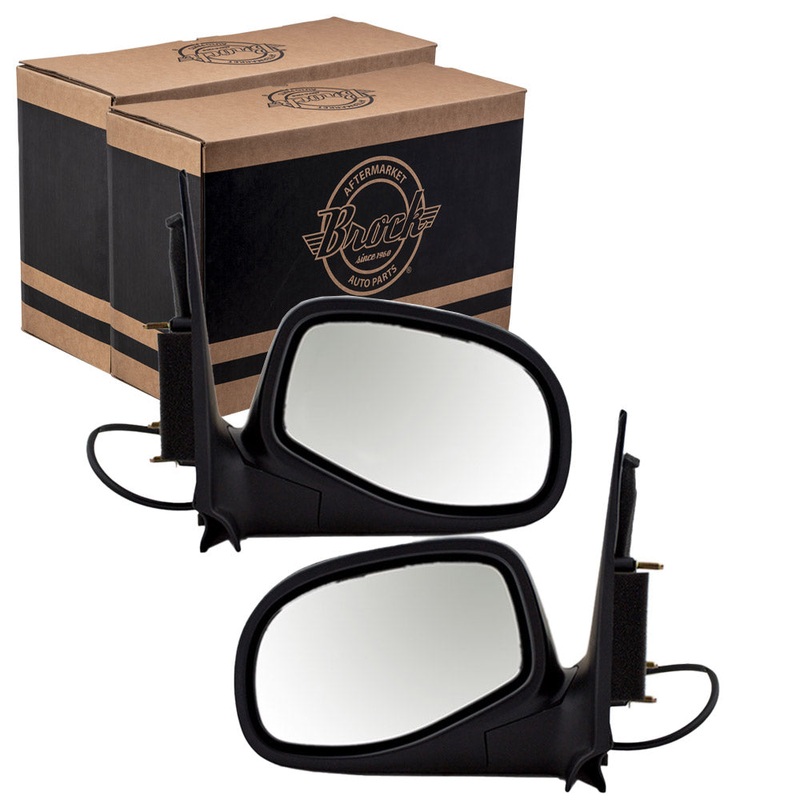 Brock Replacement Driver and Passenger Side Power Mirrors Paint to Match Black without Heat Compatible with 1993-2005 Ranger & 1996-2002 B-Series Trucks