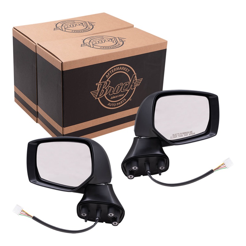Brock Replacement Driver and Passenger Side Power Mirrors with Paint to Match Black Covers, Heat and Signal Compatible with 2015-2017 Outback & 2015-2017 Legacy