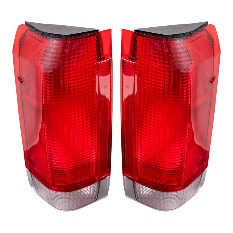 Brock Replacement Driver and Passenger Taillights Tail Lamps Compatible with 1987-1989 F-Series Styleside Pickup Truck Bronco E7TZ13405A E7TZ13404A