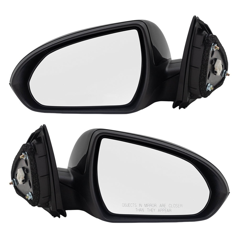 Brock Replacement Pair Power Mirrors Compatible with 2018 Elantra GT Driver and Passenger Side View Set Heated Spotter Glass 87610-G3260 87620-G3260